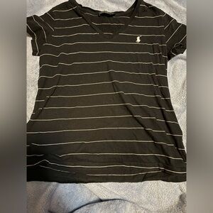 Polo by Ralph Lauren Black and White Striped Short Sleeve Tee